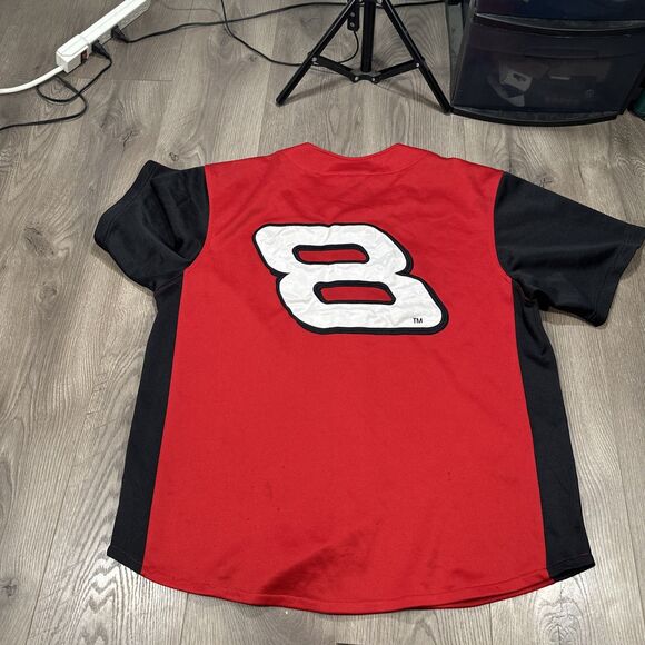 Dale Earnhardt Jr Budweiser Chase Authentics Baseball Jersey Red Men’s Medium - Picture 6 of 8